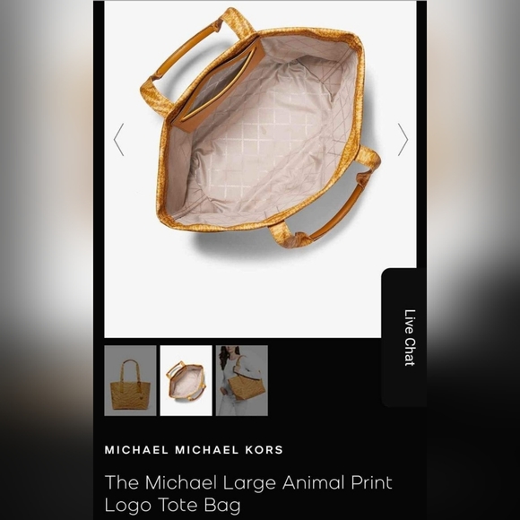 NWT Michael Kors Large Animal Print Logo Tote Bag - Picture 3 of 3